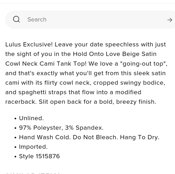 Lulus Hold on to love beige satin cami tank top - Picture 4 of 4